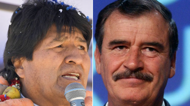 Evo Morales y Vicente Fox. Fotos: Abi y Wikimedia.