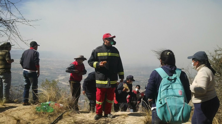 Incendio en la serranía de Sama en Tarija .  Foto: Priscilla Quiroga