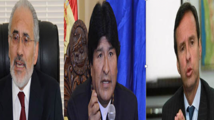 Carlos Mesa, Evo Morales y Jorge Quiroga. Foto: ANF