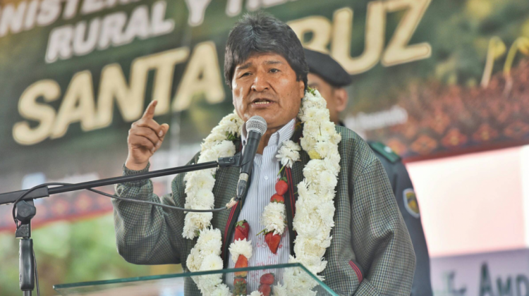 Presidente Evo Morales en un acto público en la ciudad de Santa Cruz Foto: Archivo ABI