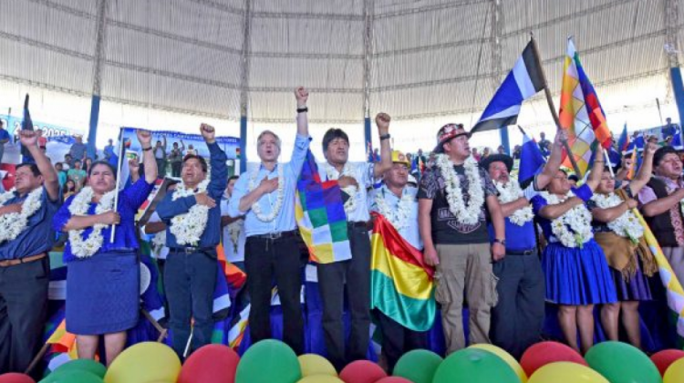 El Movimiento al Socialismo busca habilitar a Evo Morales y Álvaro García Linera para las elecciones de 2019. Foto: Archivo