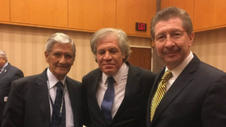 Valladares, Almadro y Sánchez Berzaín en Estados Unidos. Foto: Twitter Carlos S.B