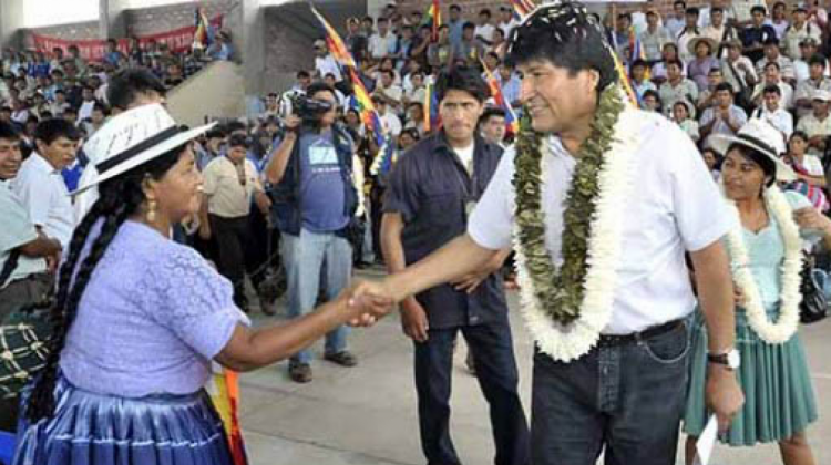 El presidente Evo Morales en un acto en Cochabamba. Foto: Archivo ABI