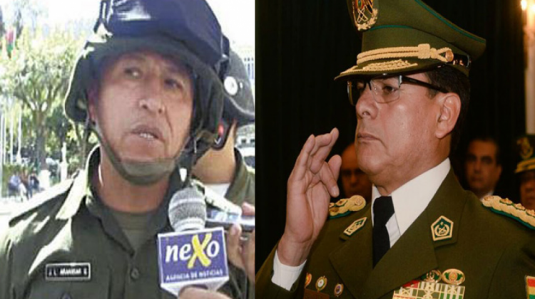 El coronel José Luis Aranibar y el general Rino Salazar. Foto tomada de archivos de La Razón y El Deber.