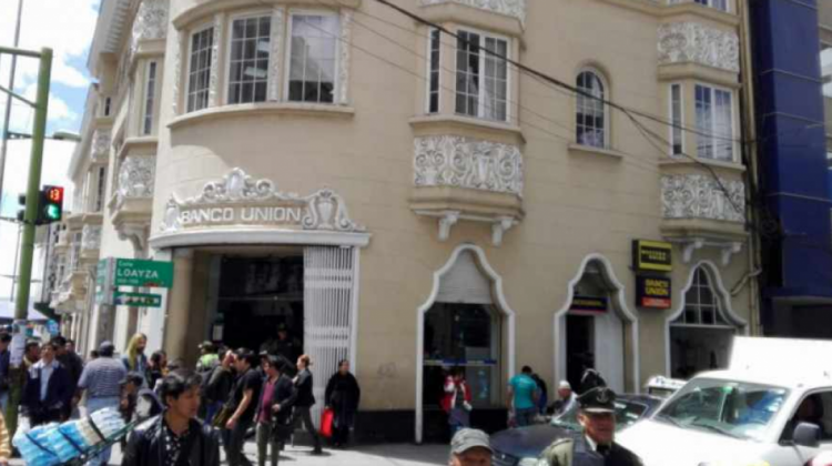 Sede central del Banco Unión en La Paz. Foto: El País