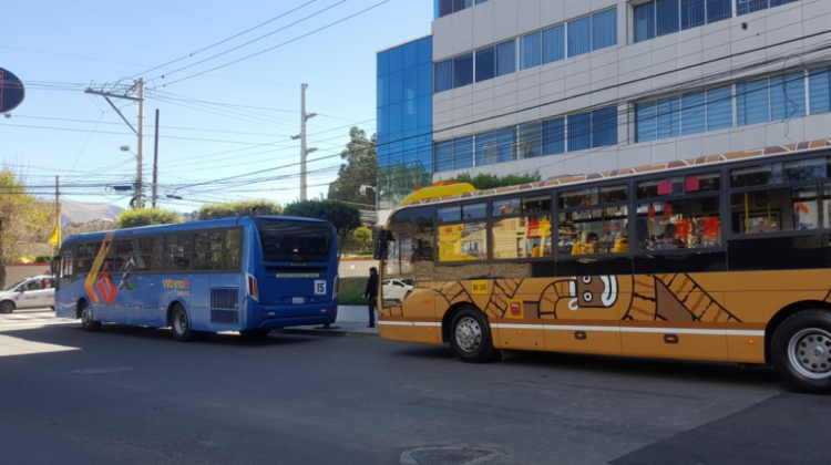 El Wayna Bus y el Pumakatari. Foto: ANF