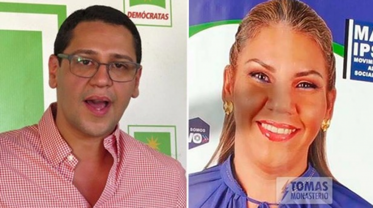 El diputado opositor Tomas Monasterios y la excandidata del MAS, Carmen Lima Lobo.