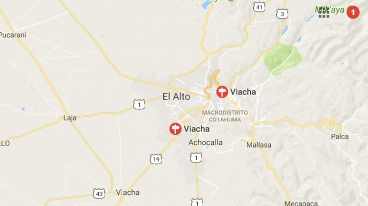 El Alto - Viacha . Foto: Google maps