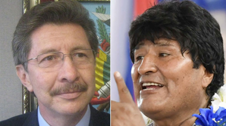 Carlos Sánchez Berzaín y Evo Morales. Fotos: Sumarium y ABI.