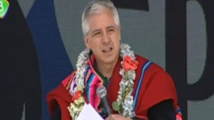 Vicepresidente Álvaro García Linera. Foto: Captura de pantalla Bolivia TV
