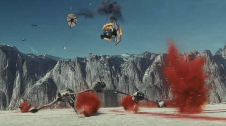 Una de las escenas del episodio VIII de Star Wars "The Last Jedi” filmadas en el Salar de Uyuni.  Foto: Captura Trailer oficial
