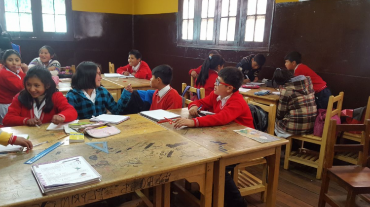 Estudiantes en un colegio de La Paz. Foto: ANF