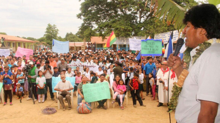 Evo Morales en un acto público en el Beni. Foto: Presidencia.