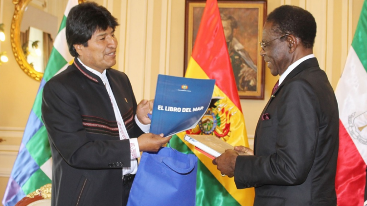 Presidentes de Bolivia, Evo Morales, y de Guinea Ecuatorial, Teodoro Obiang Nguema. Foto: BTV