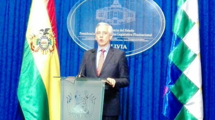 Álvaro García Linera en conferencia de prensa. Foto: ANF.