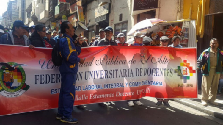 UPEA protagonizó en las últimas semanas una serie de manifestaciones por mayor presupuesto. Foto: ANF.