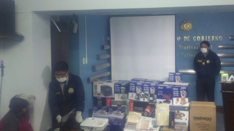 La policía recuperó mercadería valuada en Bs 20.500. Foto: ANF