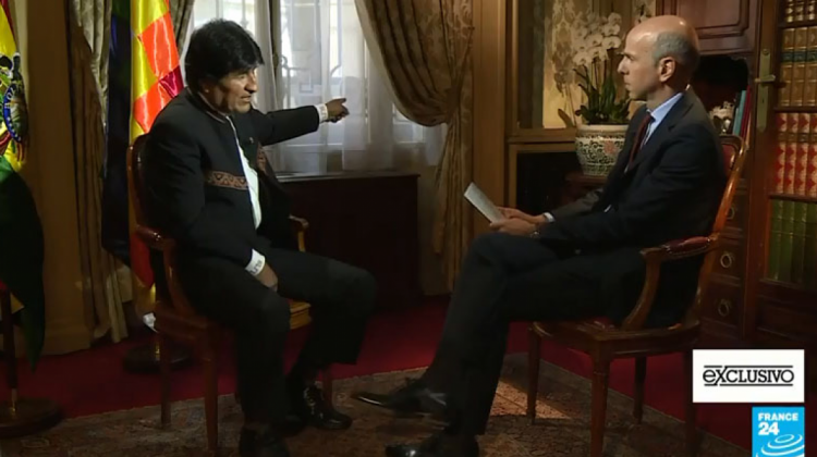 Evo Morales y Marc Perelman.