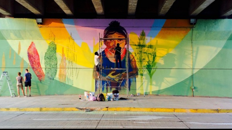 Un mural realizado por el colectivo ARTErias Urbanas.
