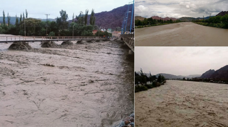 Aumento de los niveles de agua en Potosí. Foto: Correo del Sur