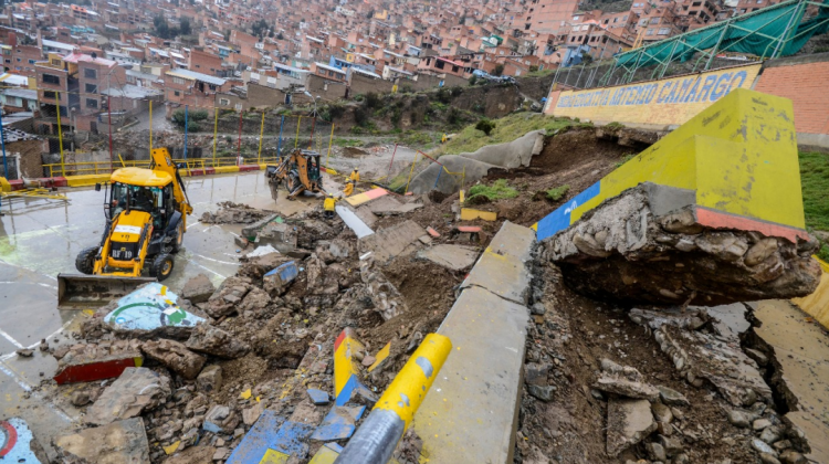 Colapsa un muro en Alto Tacagua. Foto: AMN