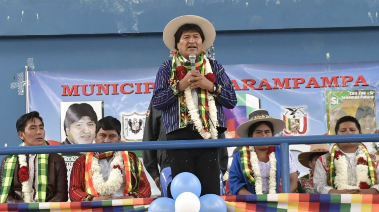 Evo Morales en el Festival de la Pinkillada. Foto: ABI.