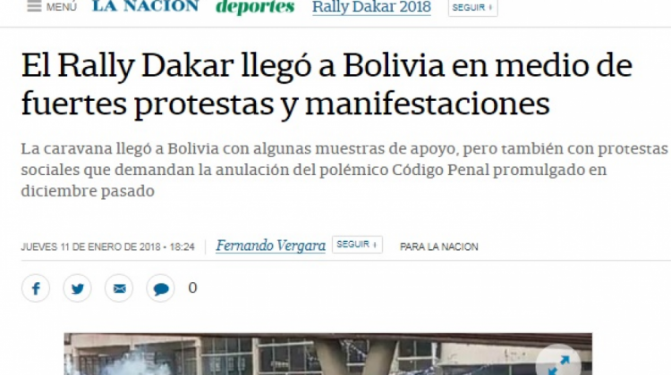 El portal del diario argentino La Nación.   Foto: Captura de pantalla