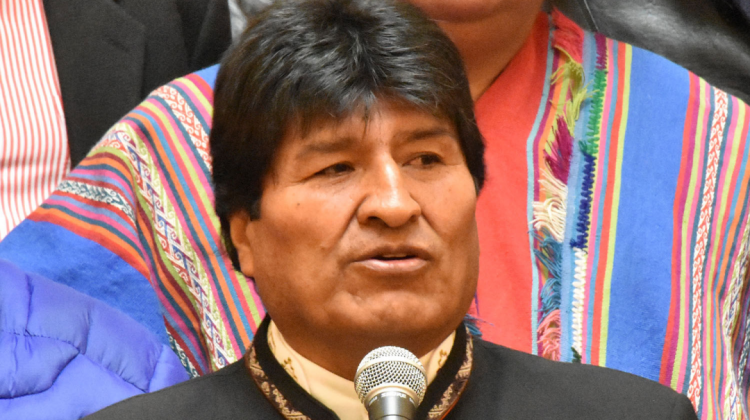 Evo Morales en Palacio de Gobierno. Foto: ABI.
