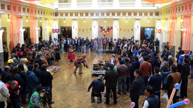 La ceremonia en el Palacio de Gobierno. Foto: ABI