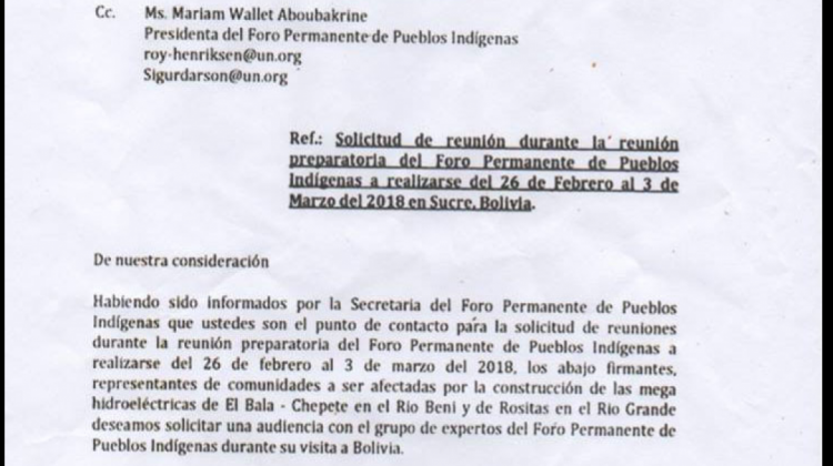 La carta que enviaron a Mariam Wallet, presidenta del Foro. Foto: Captura del documento