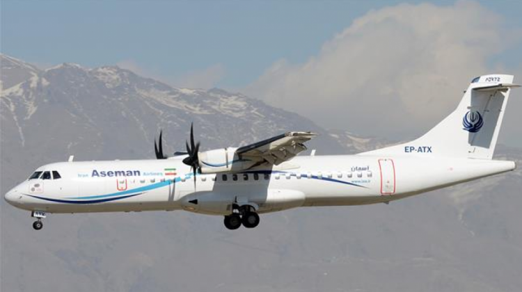 Avión ATR 72-500, aerolínea Aseman Airlines Foto: Press TV