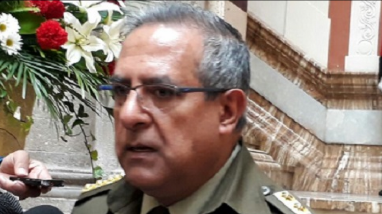 General Faustino Mendoza, comandante general de la Policía Boliviana.  Foto:Prensa Palacio