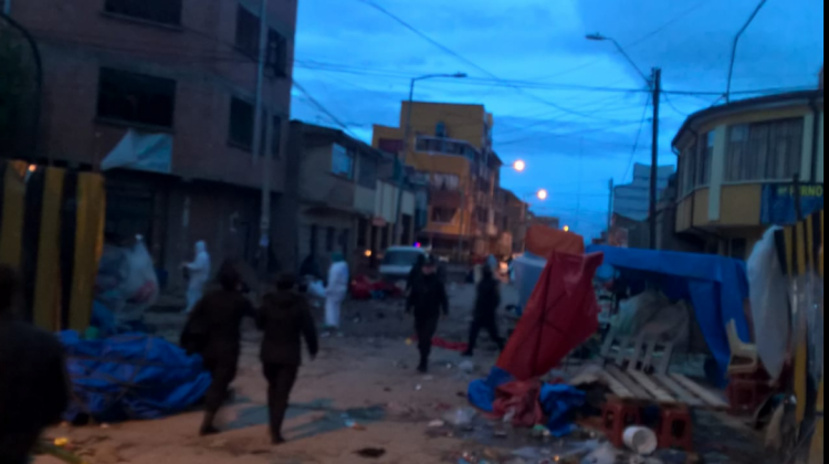 Este es el escenario causado por la explosión en Oruro este martes. Foto: Luis García.