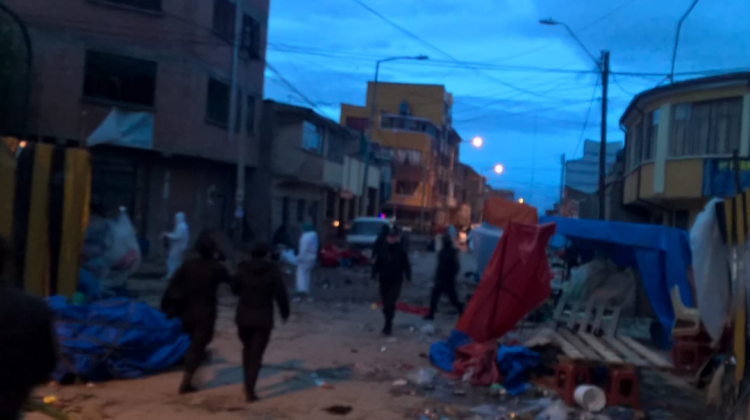La escena de la última explosión en Oruro. Foto: Luis García