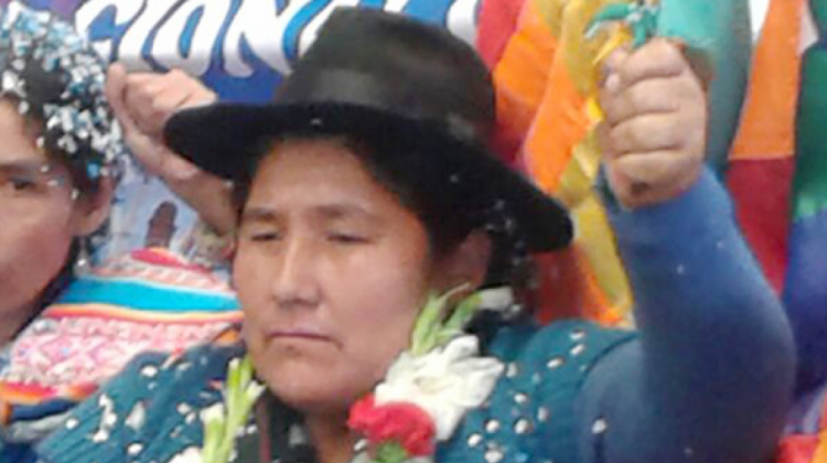 La dirigenta de las Mujeres Campesinas "Bartolinas", Segundina Flores. Foto: APC