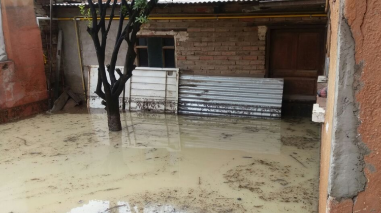 Inundación en domicilios de Colcapirhua . Foto: Raúl Rocha