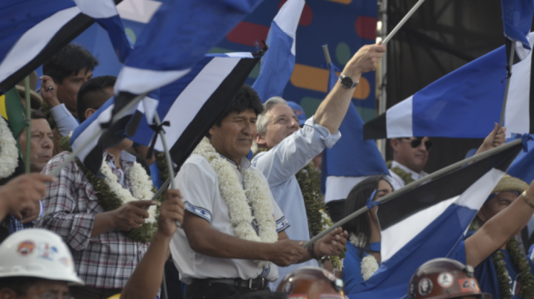 Evo Morales durante la campaña de 2014. Foto: ABI