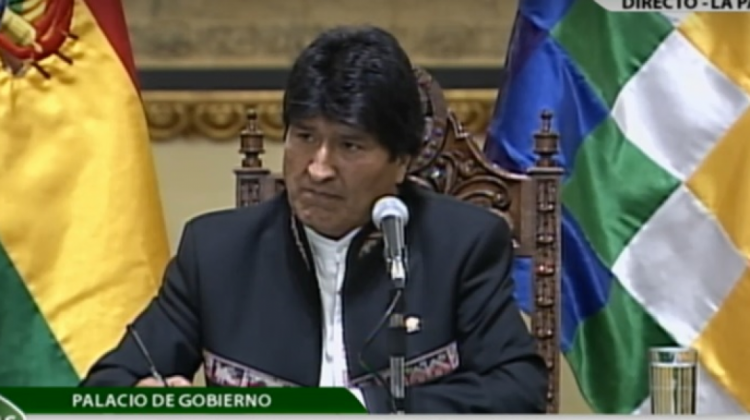 Presidente Evo Morales . Foto: BTV