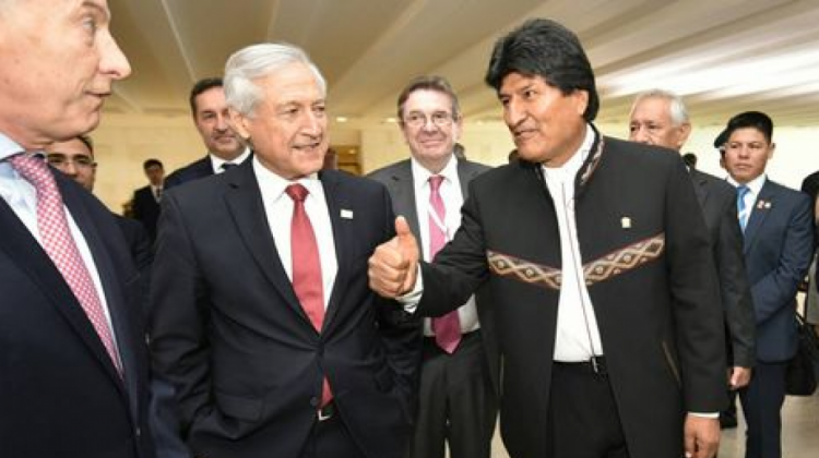 Presidente Evo Morales y excanciller Heraldo Muñoz (Foto archivo ABI)