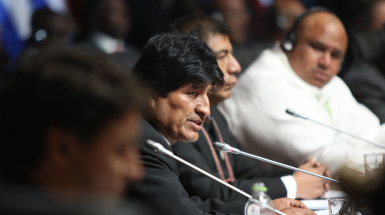 Evo Morales, presidente de Bolivia en la Cumbre de las Américas. Foto: ABI