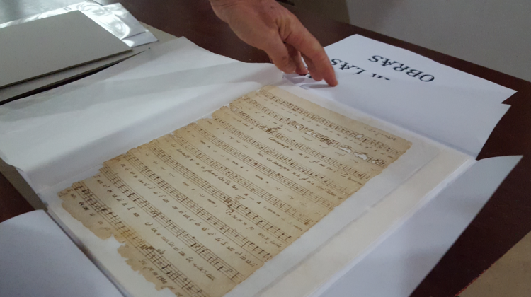 Una de las miles de partituras que se conservan en el museo de San Ignacio de Moxos, Beni,   Foto: ANF