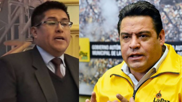 Jaime Durán, viceminstro de Presupuesto y Luis Revilla, alcalde de La Paz.  Foto composición ANF