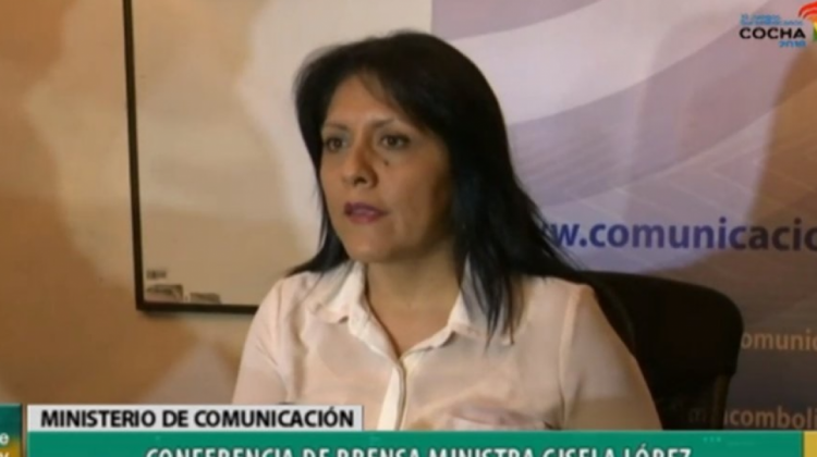 Ministra de Comunicación, Gisela López. Foto: BTV