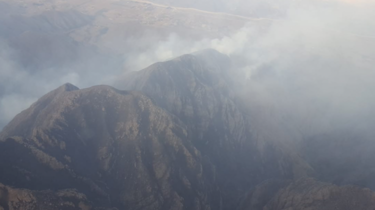 El incendio en la cuesta de Sama está casi controlado.  Foto: Ministerio de Defensa