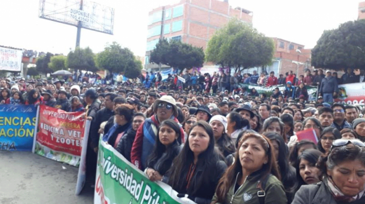 La asamblea de la UPEA se realizó en la Ceja de El Alto. Foto: RRSS.