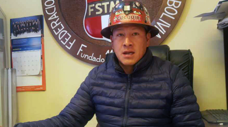 El secretario ejecutivo de la Federación Sindical de Trabajadores Mineros de Bolivia (FSTMB), Orlando Gutiérrez. Foto: Tarija Noticias
