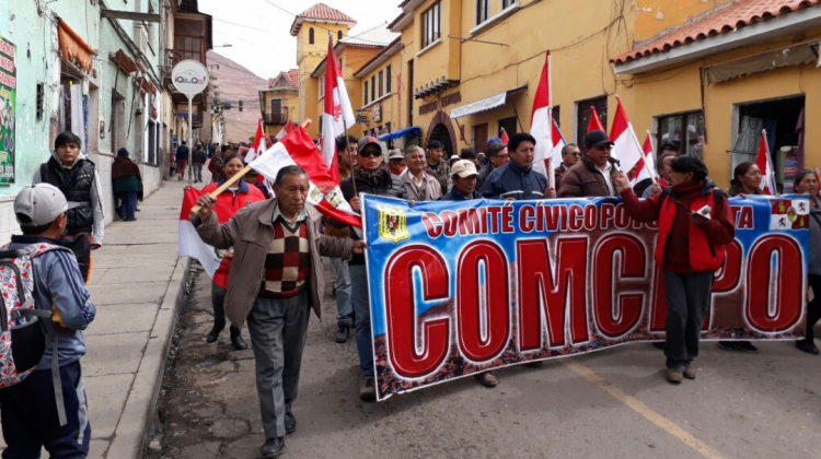 Marcha del Comité Cívico Potosinista (Comcipo) el 2017. (Foto: Fides Potosí)