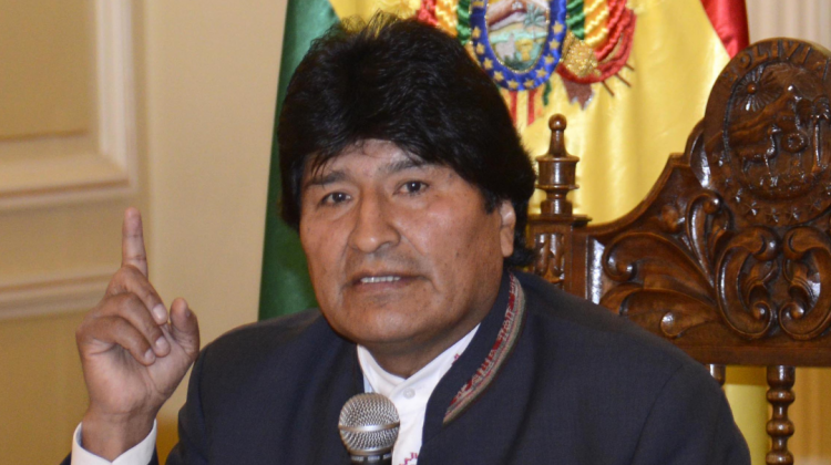 El presidente Evo Morales en Palacio de Gobierno. Foto: Archivo