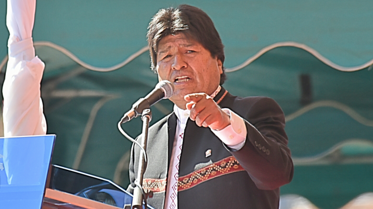 Presidente Evo Morales en la parada militar. Foto: Abi