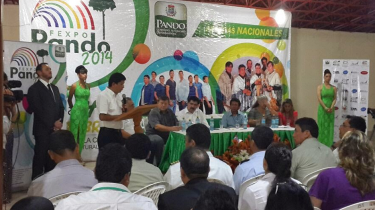 El acto de inauguración de la Feria Exposición 2014. Foto: Gobernación de Pando